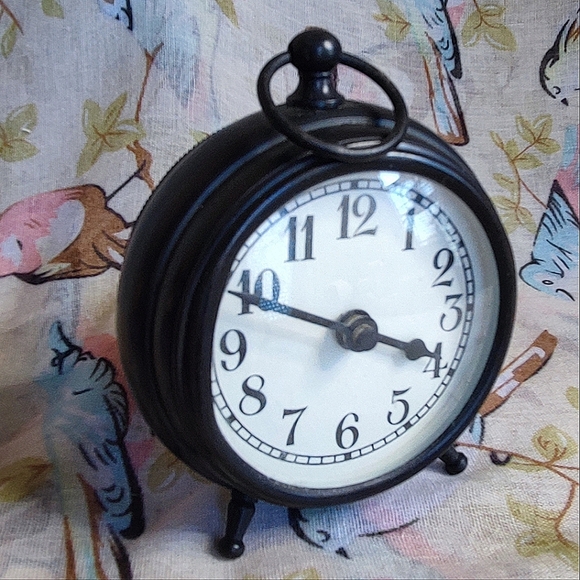 Non-Working Heavy Black Metal Desk Table Glass Face Clock Made in India - Picture 5 of 7